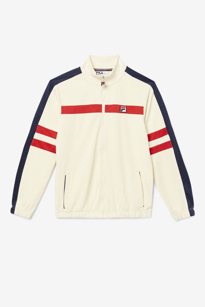 Fila Jacket Peridot Track Mens White - India ZFK-196423